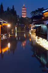 Image showing China building night scene