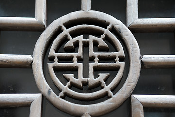 Image showing Chinese wooden window