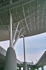 Image showing Modern railway station architecture