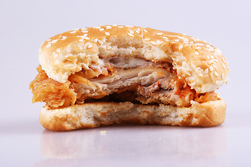 Image showing Bitten burger