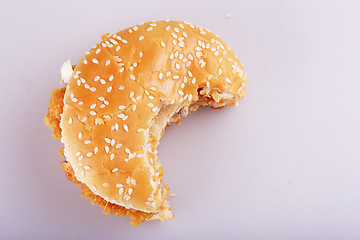 Image showing Bitten burger