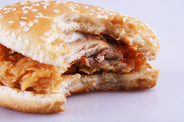 Image showing Bitten burger