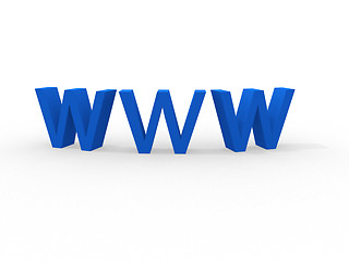 Image showing 3d illustration of text 'www' in blue