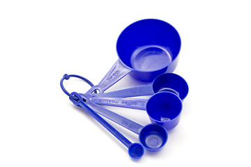 Image showing Blue measuring spoons 