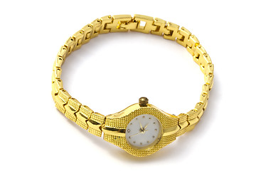 Image showing  golden wrist watch 