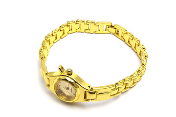 Image showing golden wrist watch 