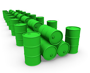 Image showing Green barrels group