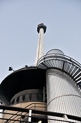 Image showing low angle view of the top of the Euromast