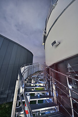 Image showing modern gray stair outside of buildings