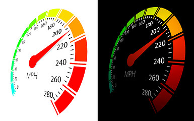 Image showing Vector speedometer  in perspective view