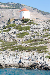 Image showing Windmill on Symi, a Greek Dodecanese Island