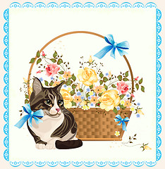 Image showing Vintage illustration of  the cat