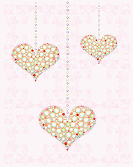 Image showing greeting card with diamond hearts