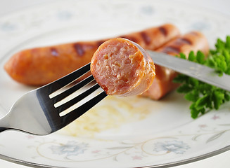 Image showing cheese sausages