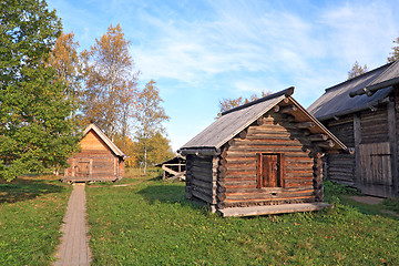 Image showing yellow tree near rural building