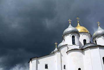 Image showing christian orthodox church on cloudy background