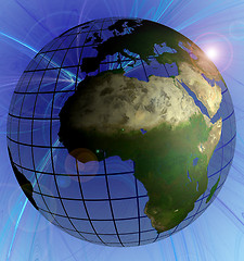 Image showing Globe Africa Focus Natural Color