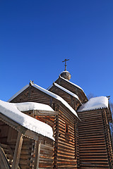 Image showing wooden chapel on celestial background