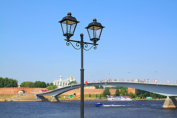 Image showing decorative torch on coast river