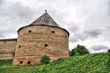 Image showing ancient fortress on green hill