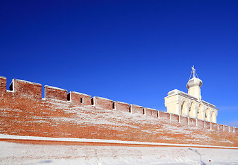 Image showing christian orthodox church near battlement