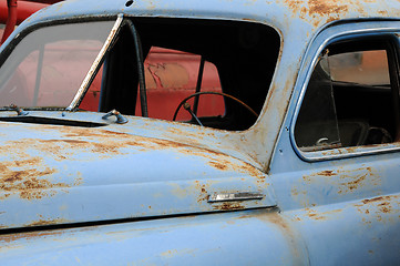 Image showing Close-up Rusty Car Without Windows