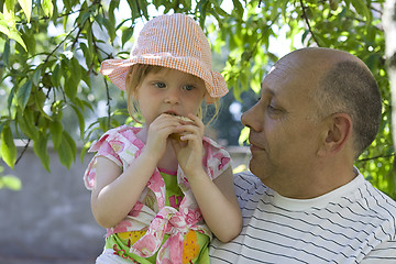 Image showing Little girl&grandfather