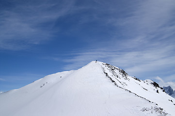 Image showing Freeriders on top of mountains