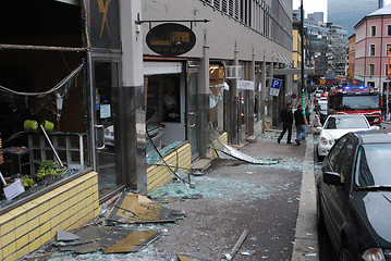 Image showing 22/7: Street damaged by terror bomb