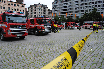 Image showing 22/7: Fire trucks at Youngstorget