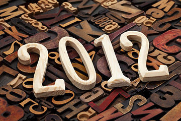 Image showing year of 2012 in letterpress type