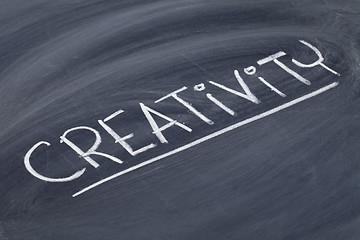 Image showing creativity word on blackboard