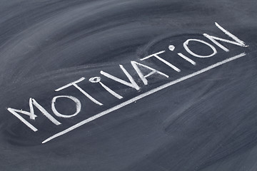 Image showing motivation word on blackboard
