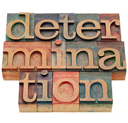 Image showing determination word in letterpress type