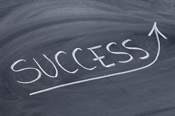 Image showing success word on blackboard