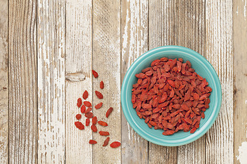 Image showing bowl of dried wolfberries