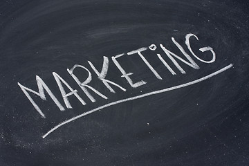 Image showing marketing word on blackboard