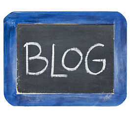 Image showing blog on slate blackboard