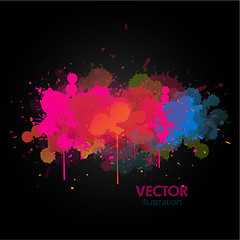 Image showing Colorful paint splats background