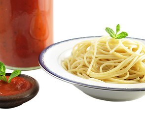 Image showing Italian pasta with tomato sauce 
