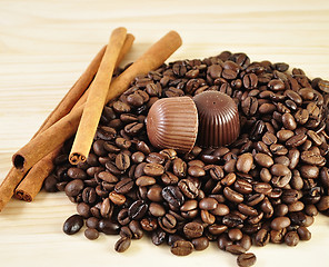 Image showing coffee ,cinnamon and chocolate