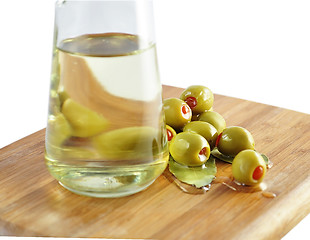 Image showing olives and cooking oil