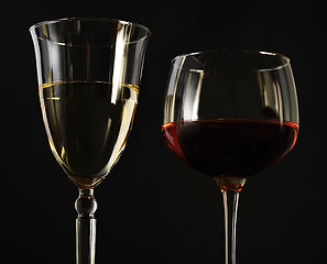 Image showing red and white wine