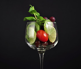 Image showing fruits in a wineglass 