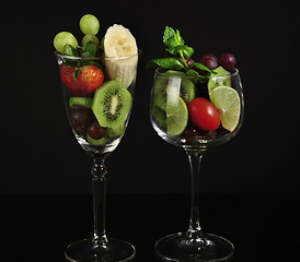 Image showing fruits in a wineglass