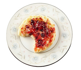 Image showing english muffins with jelly