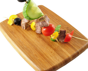 Image showing fresh beef steak with vegetables