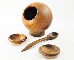 Image showing wooden dishware 