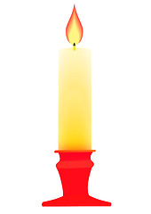 Image showing Candle on the candlestick.