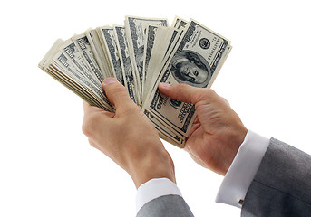 Image showing businessman calculating money